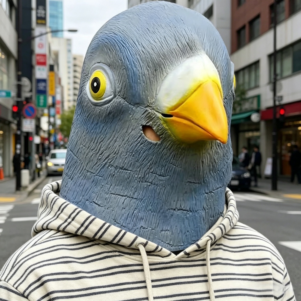 Skincare Pigeon - Máscara de Pássaro Divertida para Fantasia