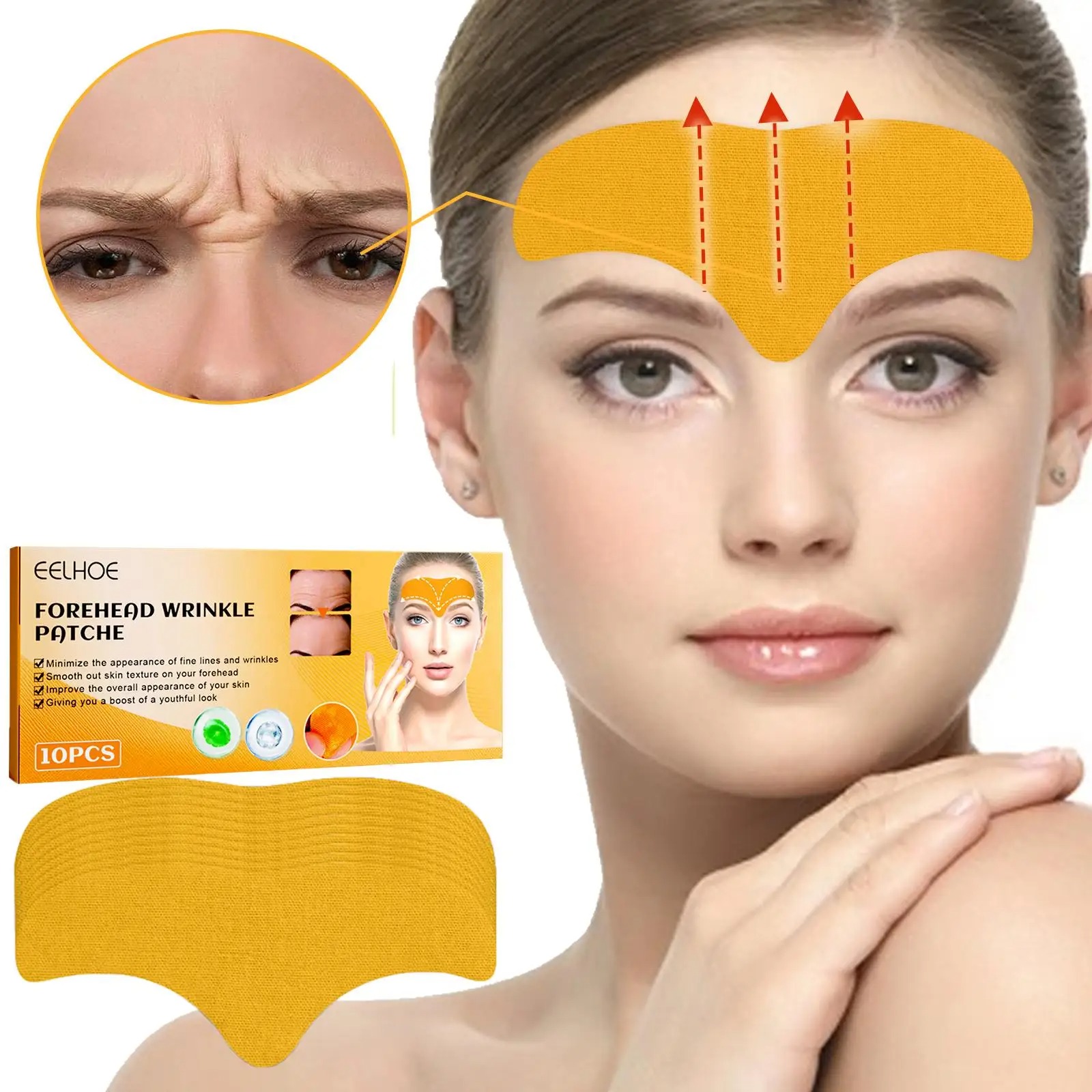 Skincare Glad2Glow - 10 pçs/caixa testa rugas remendo clareamento