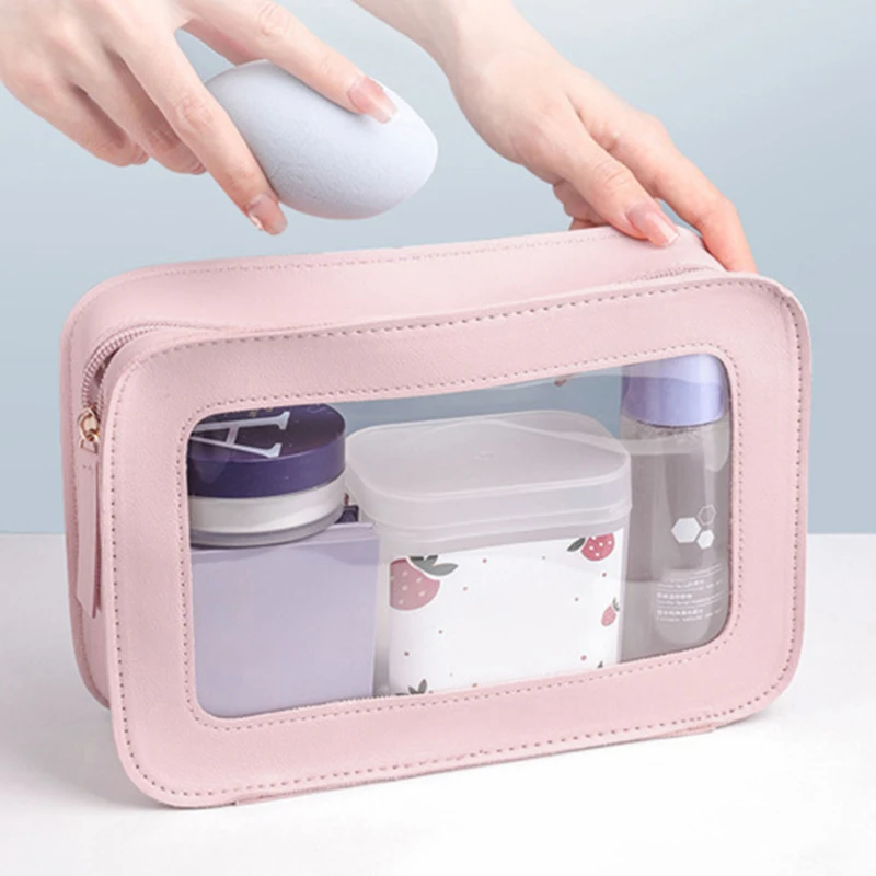 Skincare D'Alba - Bolsa de maquiagem feminina pu, bolsa