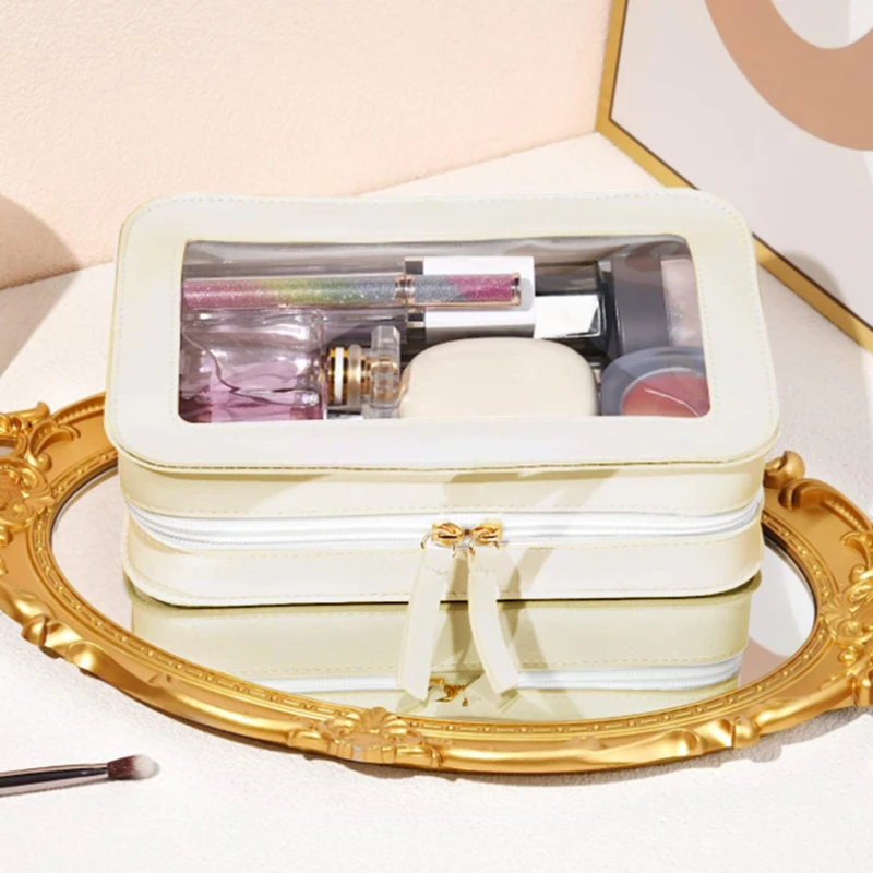 Bolsa de maquiagem feminina pu - Skincare D'Alba avaliação e preço